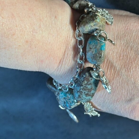 Crescent Valley Turquoise Nugget Bracelet Natural Tree of Life Elephant Owl - Picture 5 of 8